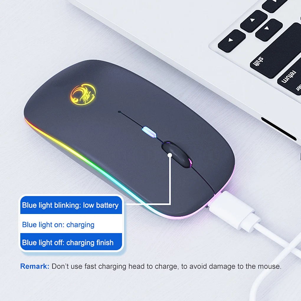 Wireless Mouse Bluetooth RGB Rechargeable Computer Silent Mause LED Backlit Ergonomic Gaming For Laptop PC | Компьютеры и офис