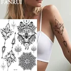 FANRUI Лотос Будда Племенной Волк временные татуировки наклейки искусственная Татуировка сексуальное искусство Талия индивидуальная татуировка для женщин мандала цветок