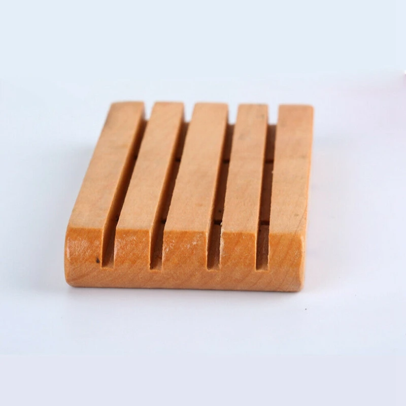

4PCS Natural Wooden Waterproof Creative Practical Soap Tray Soap Rack for Sink