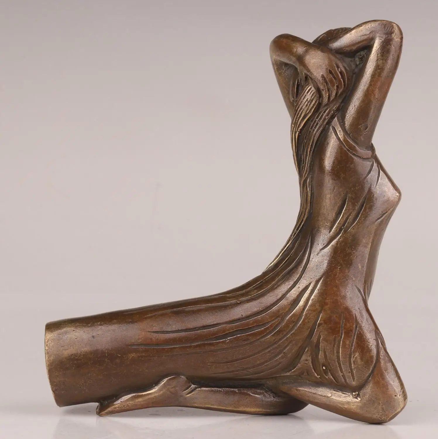 Трость трость голова бронза литая женщина Статуя аксессуары сборная|Статуи и