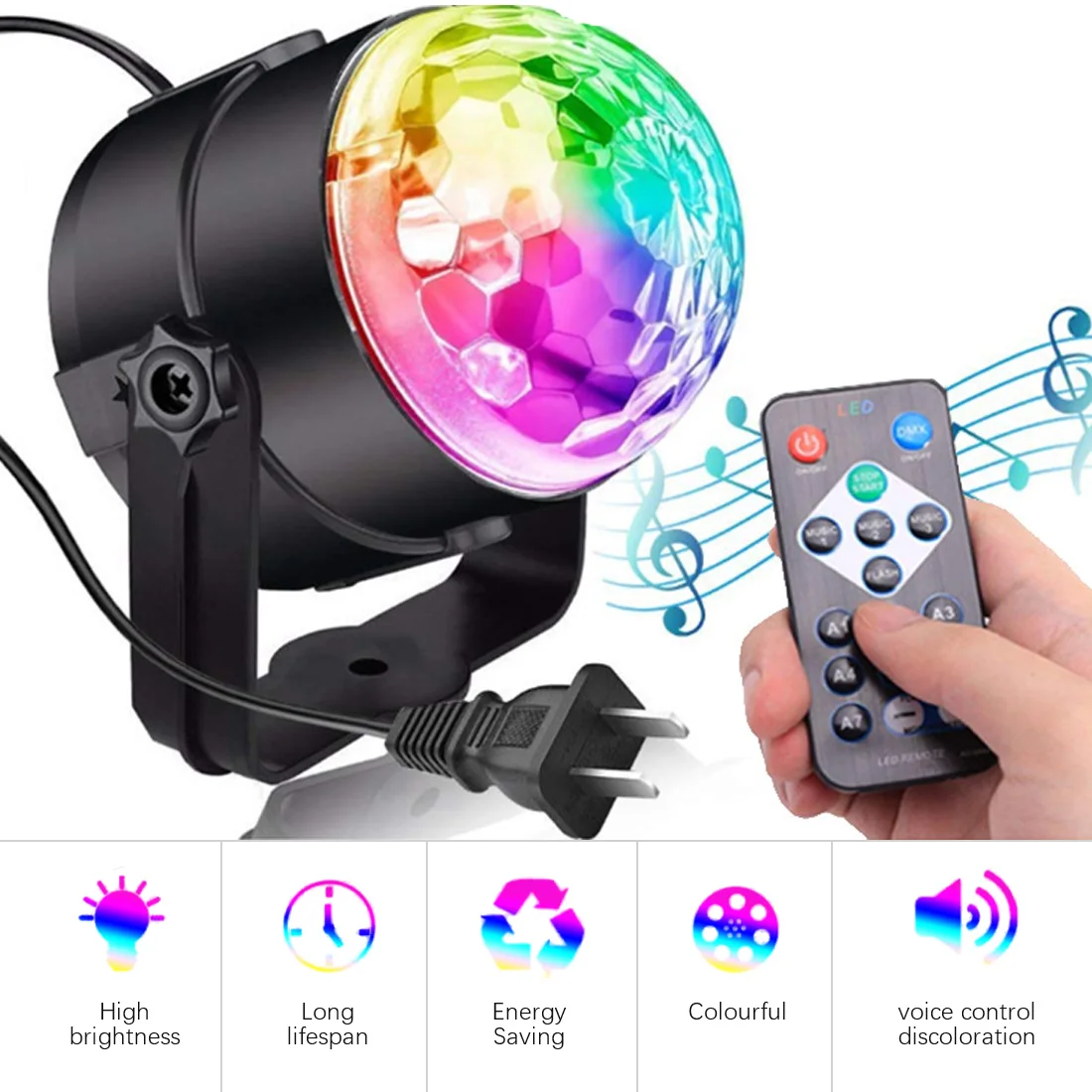 Светодиодный кристаллический Вращающийся шаровой светильник s Mini RGB