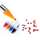 Восковая ручка с двумя насадками, гвоздики для нейл-арта, 1 шт.