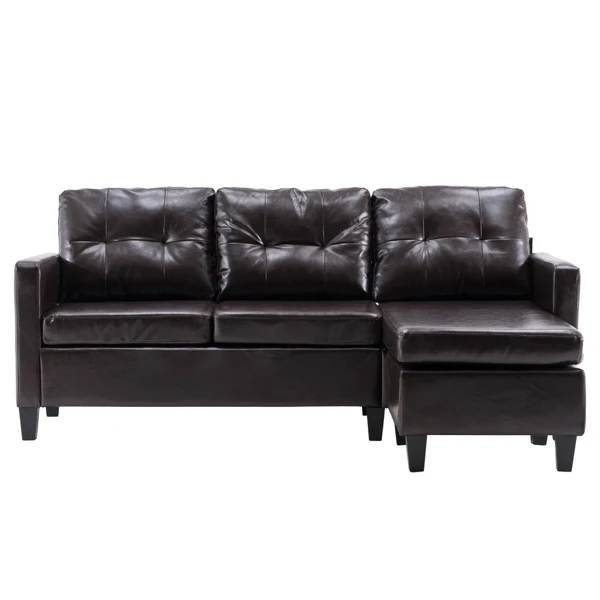

【USA READY STOCK】PU Combination Sofa Dark Brown For Family