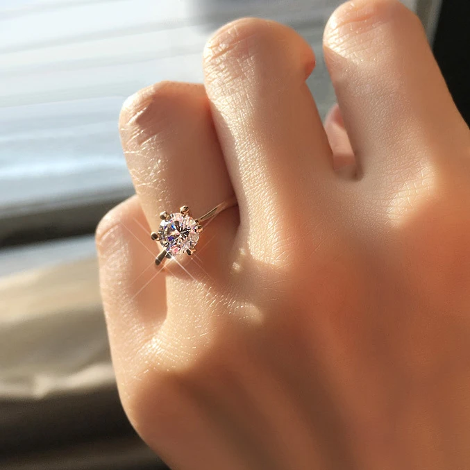 Классические кольца для пар высокое качество сверкающие кубические циркония