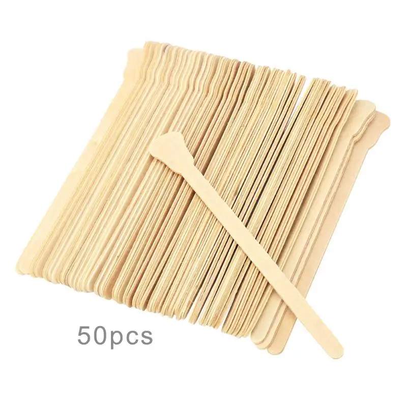 

50PCS Wooden Wax Sticks Spatula for Depilation Disposable Bamboo Sticks Body Skin Hair Removal Cream Stick Beauty Tools