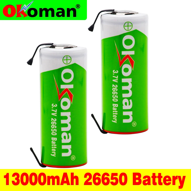 100% Оригинальный 26650 3 7 в 13000 мАч 18650 литиевая аккумуляторная батарея для