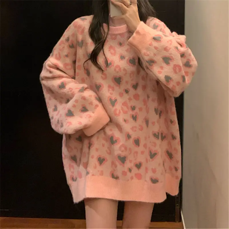 

Japanese Sweater Oversize Women's Pullover Blouse Autumn Mid-length Loose And Lazy Style Outer Wear Sweater Coat Sweater Women