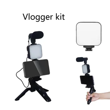 Studio kit Smartphone & Camera Vlogging Kit Video Shooting Photography Suit with Microphone LED Fill Light Mini Tripod 5