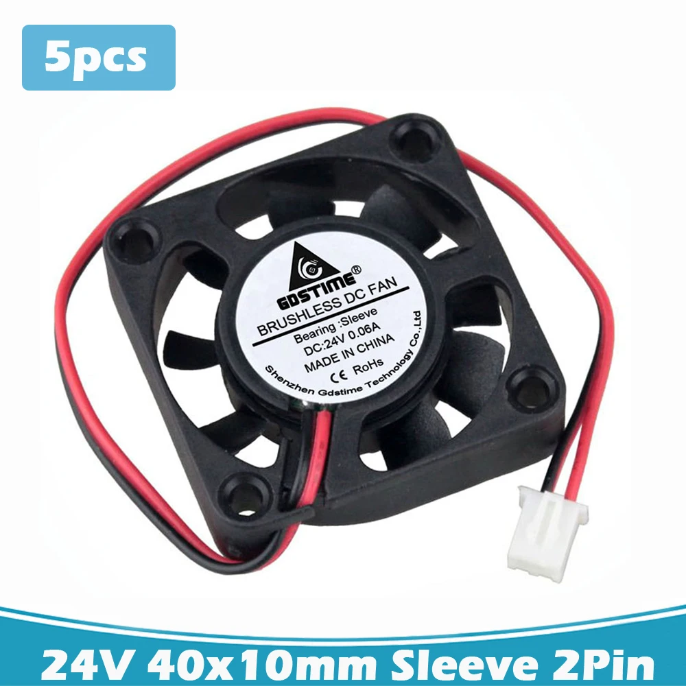 5 шт. в партии Gdstime DC 24V 2Pin 4010 4 см 40 мм 40x40x10 вентилятор охлаждения с осевым потоком 9