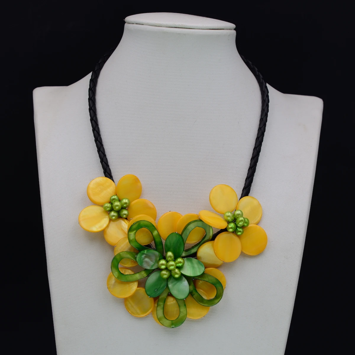 2019 New Fashion Yellow Green Mother Of Pearl Shell Flower Choker Necklace Bridal Jewelry Wedding Gifts Factory Price Bijoux | Украшения и