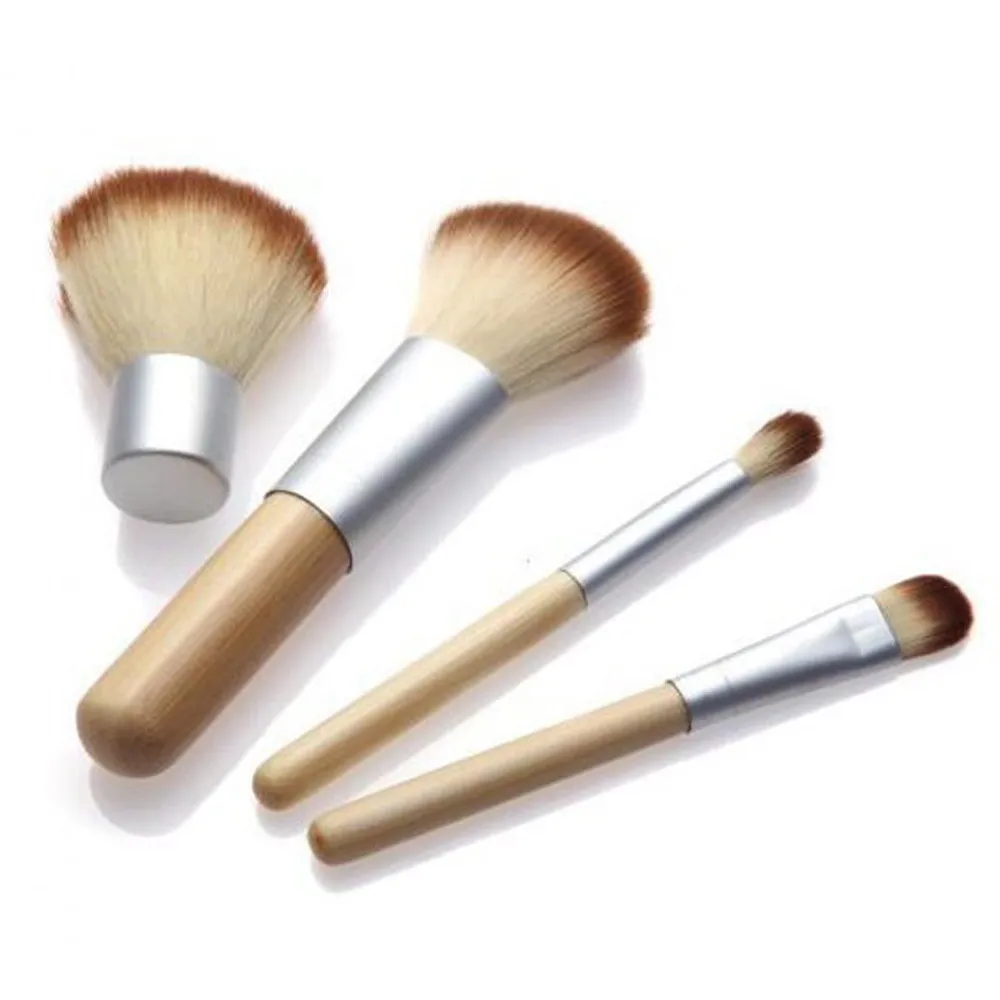 4 шт./компл. Мини Портативная Кисть для макияжа с мешком из мешковины кисть