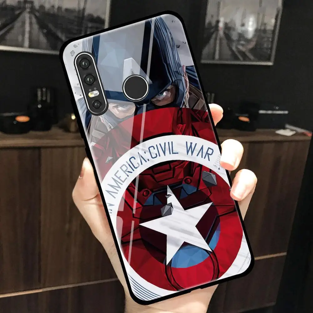 Стеклянный чехол super hero для huawei p20 p30 mate20 pro lite p20pro mate20pro p30pro с изображением Железного человека, противоударный чехол