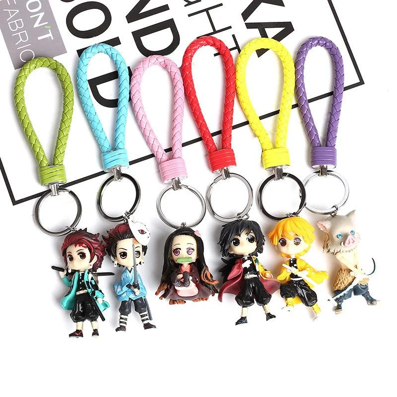 

Anime Demon Slayer Keychain Womens Tanjirou Kamado Nezuko Tomioka Giyuu Kimetsu No Yaiba Rubber Cartoon Figure Pendant Key Chain
