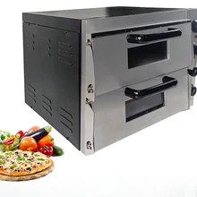 Электрическая хлебопекарная печь двойная печь для пиццы для кухонного использования из нержавеющей стали 3000 Вт электрическая печь