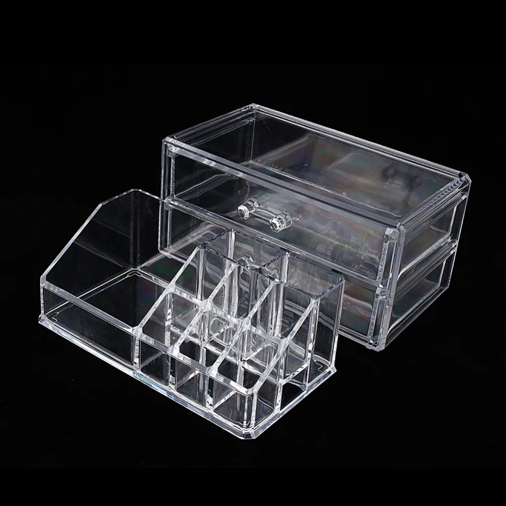 

Transparent Plastics Box Clear Makeup Jewelery Organizer Display Cosmetic Storage Case Drawers Holder Make Up Box Tools