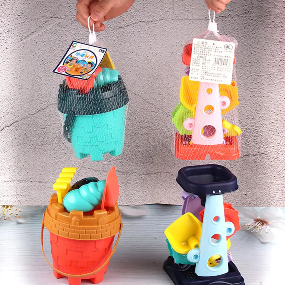 

2 Sets/Total 12pcs Kids Beach Sand Playing Toys Kids Seaside Sand Bucket