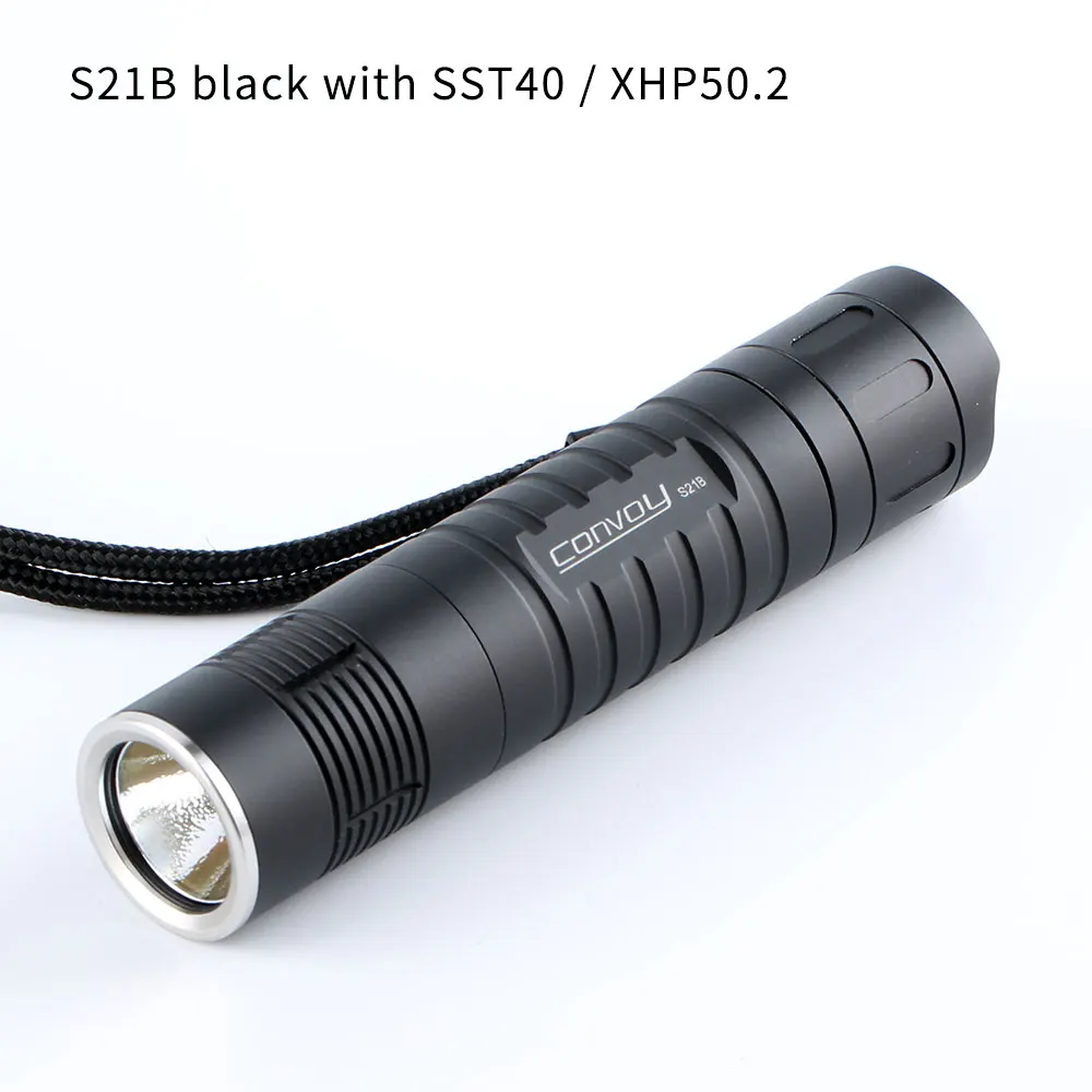 

Black convoy S21B with SST40 / XHP50.2 ,copper DTP/ ar-coated , Temperature protection,21700 flashlight,torch light