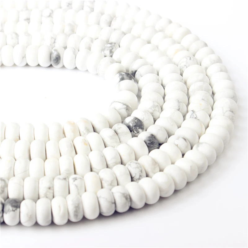 

Linxiang Fashion jewelry 4x6 ~ 5x8mm natural gemstone interval bead white pine pine bead DIY women's Bracelet Necklace Earrings