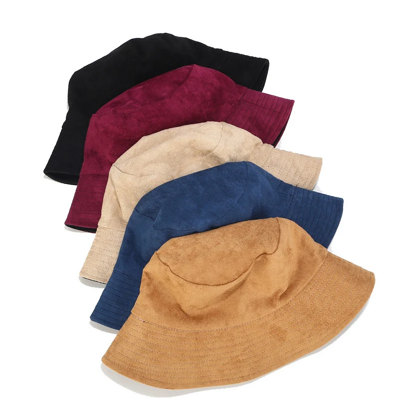 

Spring Corduroy Bucket Hats Women Vintage Double sided Sun Hat Men Autumn Outdoor Fisherman Sun Basic Caps Unisex PJ208