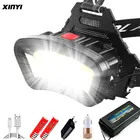 Светодиодный headlight8000LM USB перезаряжаемые 200 м дальность освещения Широкий формат COB фара Фонари для поход Открытый Применение 2*18650