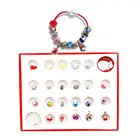 Новогодний календарь с обратным отсчетом, Браслет сделай сам с орнаментом, Подарочная коробка с 24 цифрами, сделай сам, бисер, стеклянный браслет с бусинами, набор ювелирных изделий