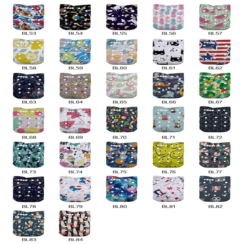 Детский многоразовый моющийся тканевый подгузник LilBit новый дизайн с принтом |