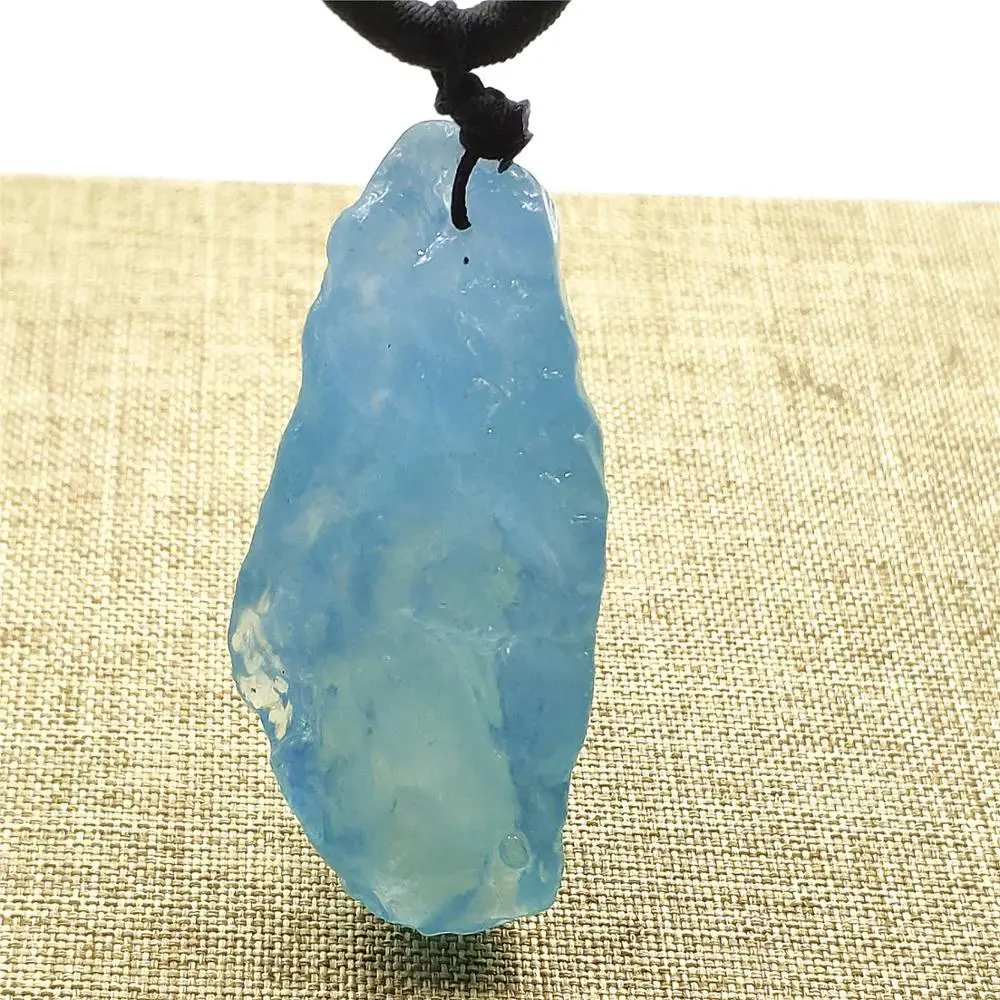 Натуральная синяя аквамариновая подвеска в виде капли воды прозрачный камень
