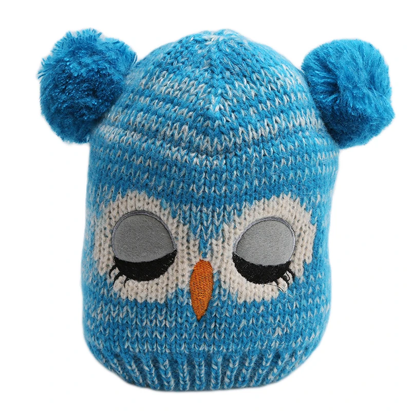 

Kawaii Winter Warm Baby Boys Girls Hat Scarf Set Cute Knitted Cotton Hats for Toddlers Cartoon Owl Hats For 1 to 4 Years