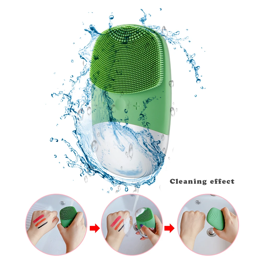 

Electric Silicone Face Cleansing Brush Deep Cleaning Blackhead Acne Remover Waterproof Massage Face Pore Cleanser Brush