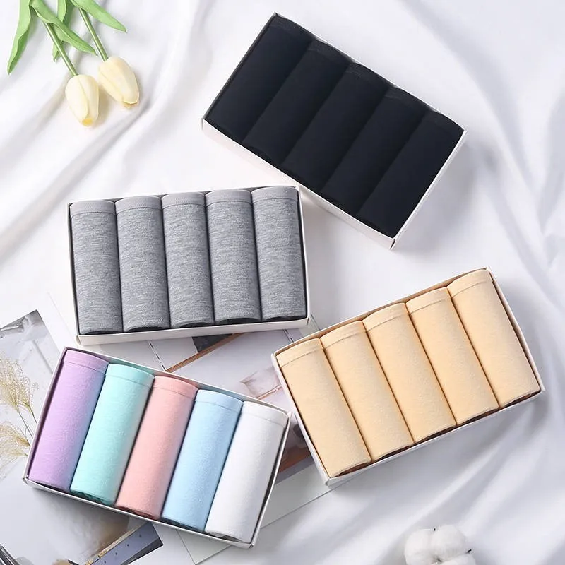 Трусы женские хлопковые однотонные 5 шт./лот | Женская одежда