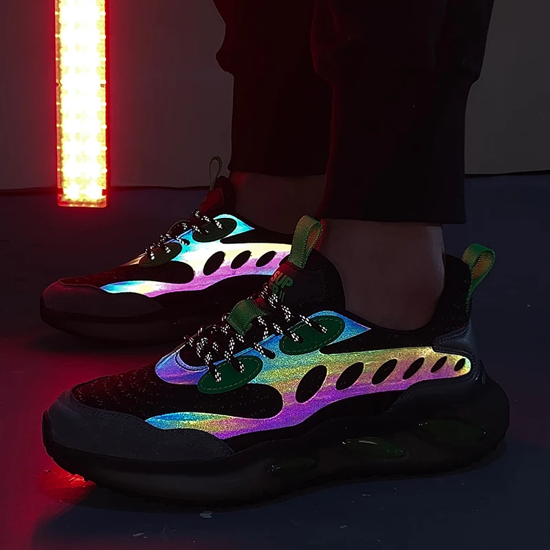 

2021 Summer Breathable New Optic bar Shoes for men Recharge glowing Sneakers Man light up shoes Male Tennis Sneakers