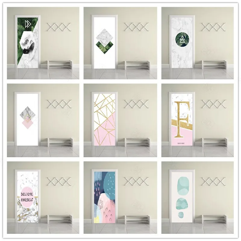 Наклейки на двери из ПВХ в скандинавском стиле простые модные обои для дверей