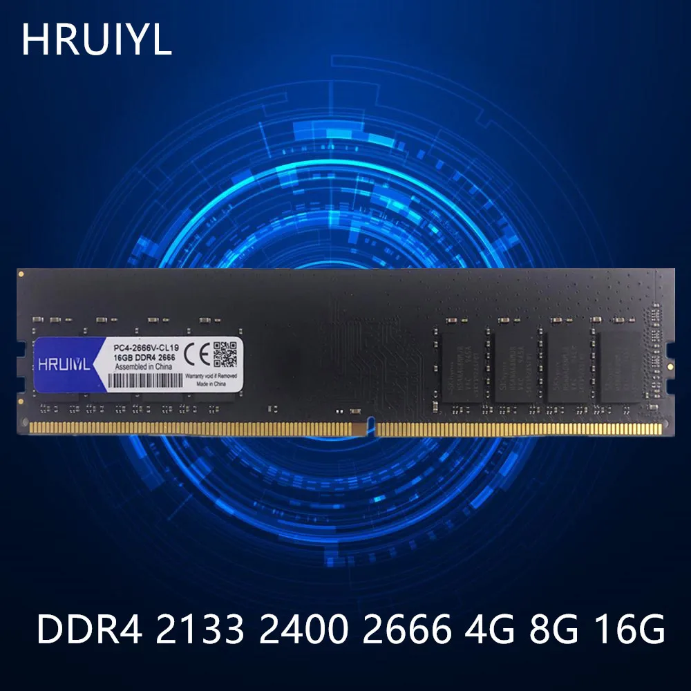

HRUIYL Desktop RAM DDR4 4GB 8GB 16GB 2133 2400 2666MHZ DIMM Memory Sticks Original Chip 1.2V 288Pin PC Computer Memoria DDR 4
