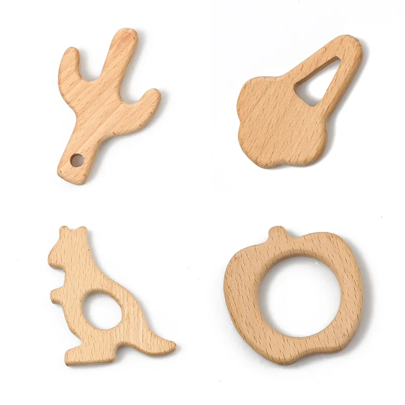 

Natural Wooden Beads High Quality 2pcs/lot Fork Kangaroo Apple Shape Molar Rod For Baby Teether Teething Bite Stick Accessories