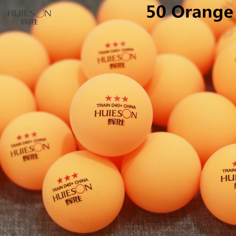 Huieson 50, 100 шт., 3 звезды, 40 мм, 2,8 г, мячи для настольного тенниса, мячи для пинг-понга, материал, АБС-пластик, настольные тренировочные мячи, 2 цвета - Цвет: Orange 50