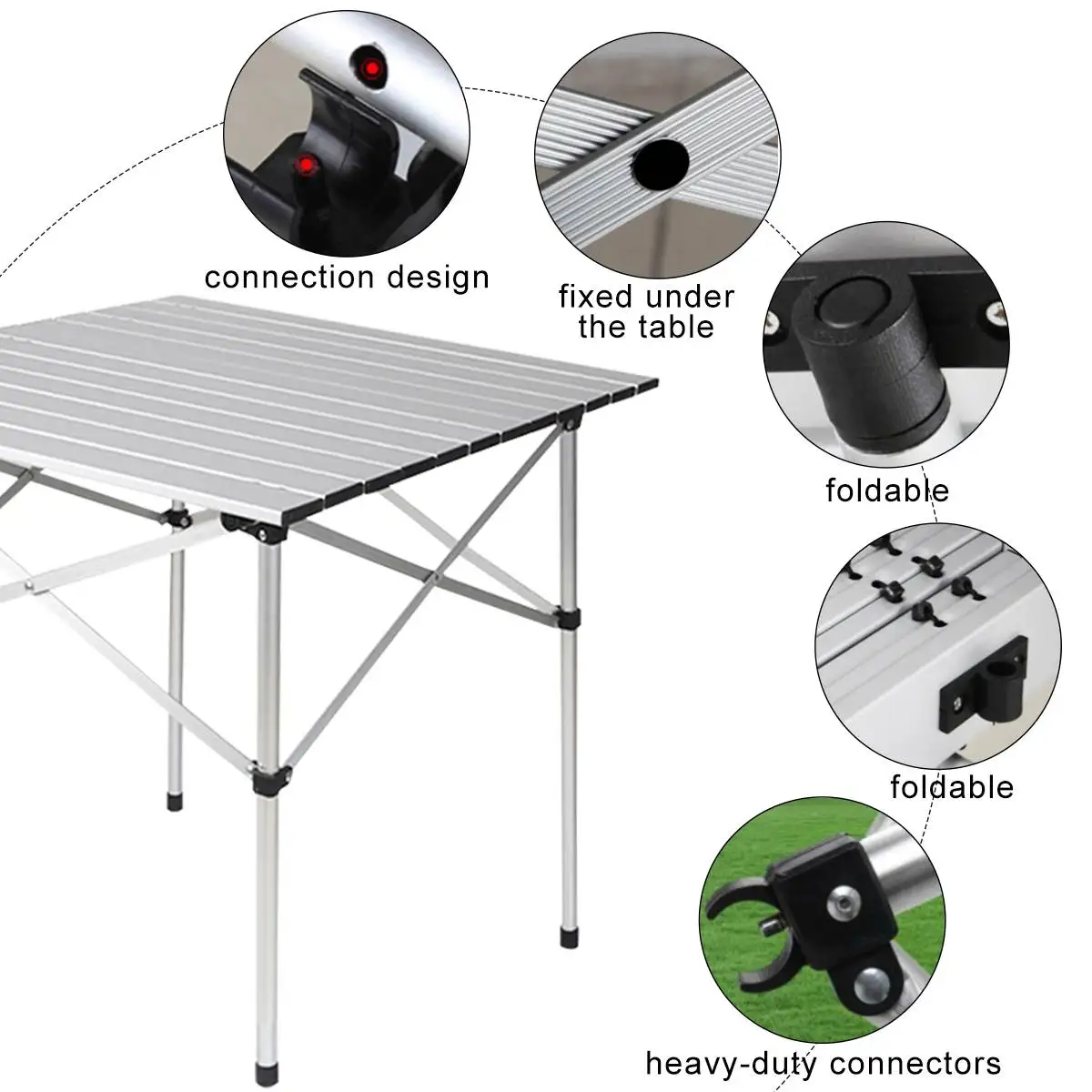 

70x70cm Aluminum Alloy Portable Table Outdoor Furniture Foldable Folding Camping Hiking Desk Traveling Outdoor Picnic Table