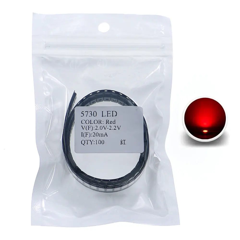100 шт. SMD 5730 (5630) светодиодный излучающая Диодная лампочка чип теплый холодный