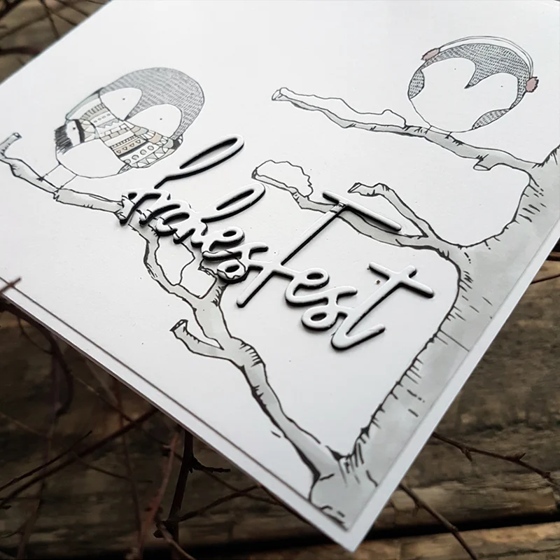 Немецкая фраза FrohesFest металлические высечки счастливый праздник с фразой для