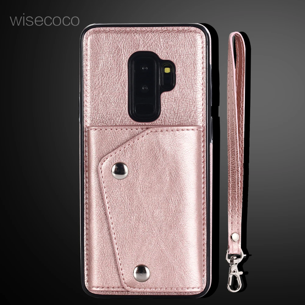 Кожаный чехол бумажник для samsung galaxy s7 s8 s9 plus книжка s9plus s8plus s7edge note8 защитная задняя