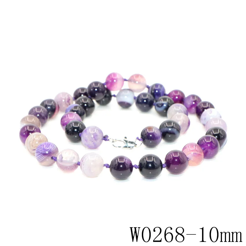 Ожерелье женское с круглыми бусинами из фиолетового Агата 6 12 мм|new design|necklace of