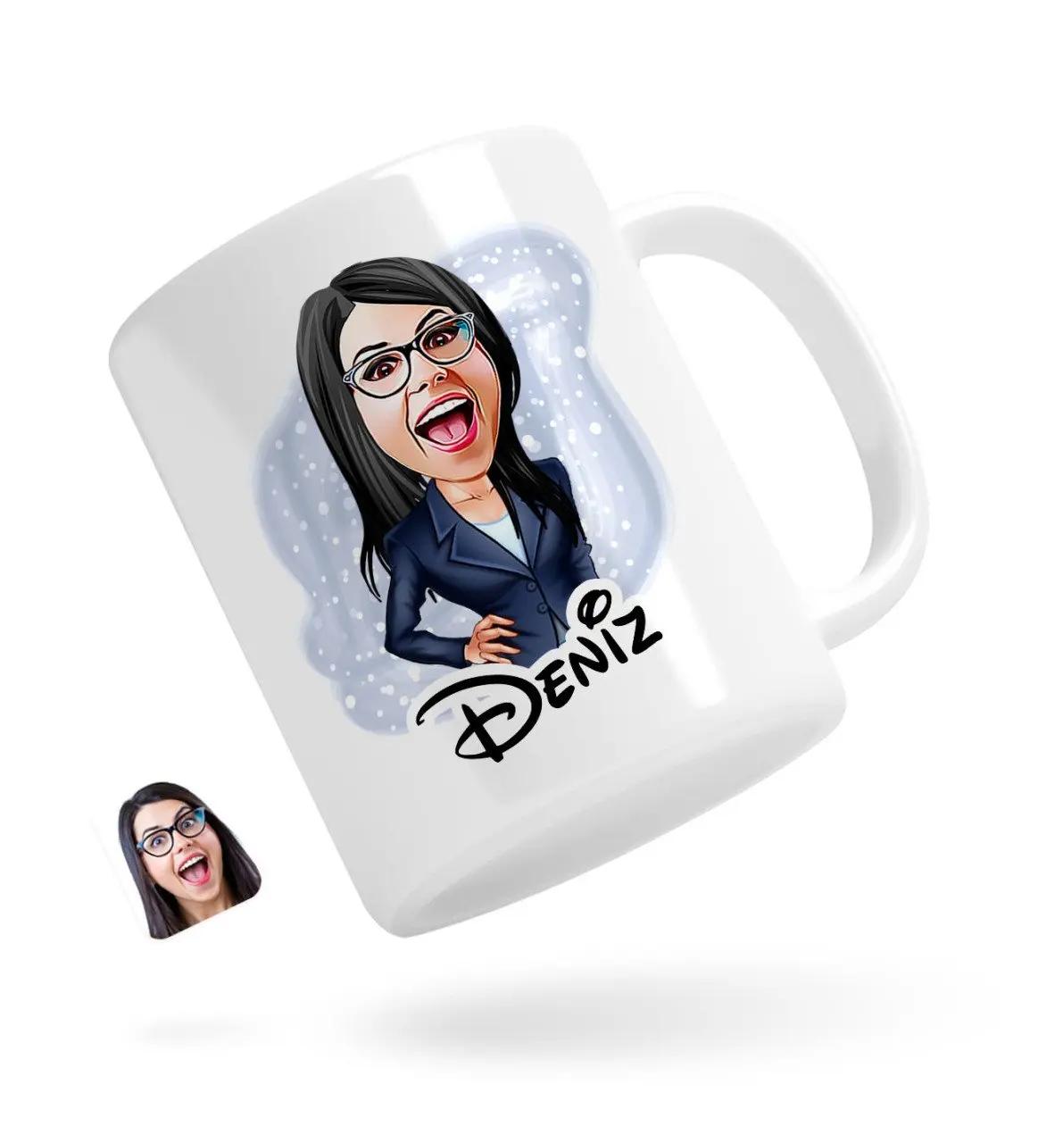 

Персонализированные Для женщин босс карикатура белая кружка Bardak-4