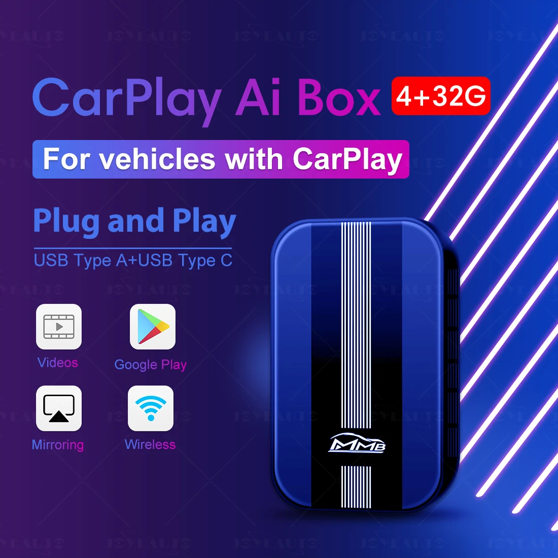 

MMB Ai Android Box беспроводной Carplay мультимедийный видео для Mercedes Benz Porsche Audi Peugeot SKODA VW навигация радио плеер