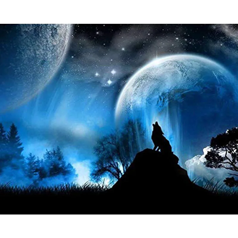 Полноформатная алмазная живопись вышивка крестиком с изображением животных