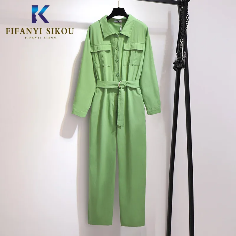 Сезон осень зима Женский комбинезон со Размеры d ползунки Модные Высокая талия с