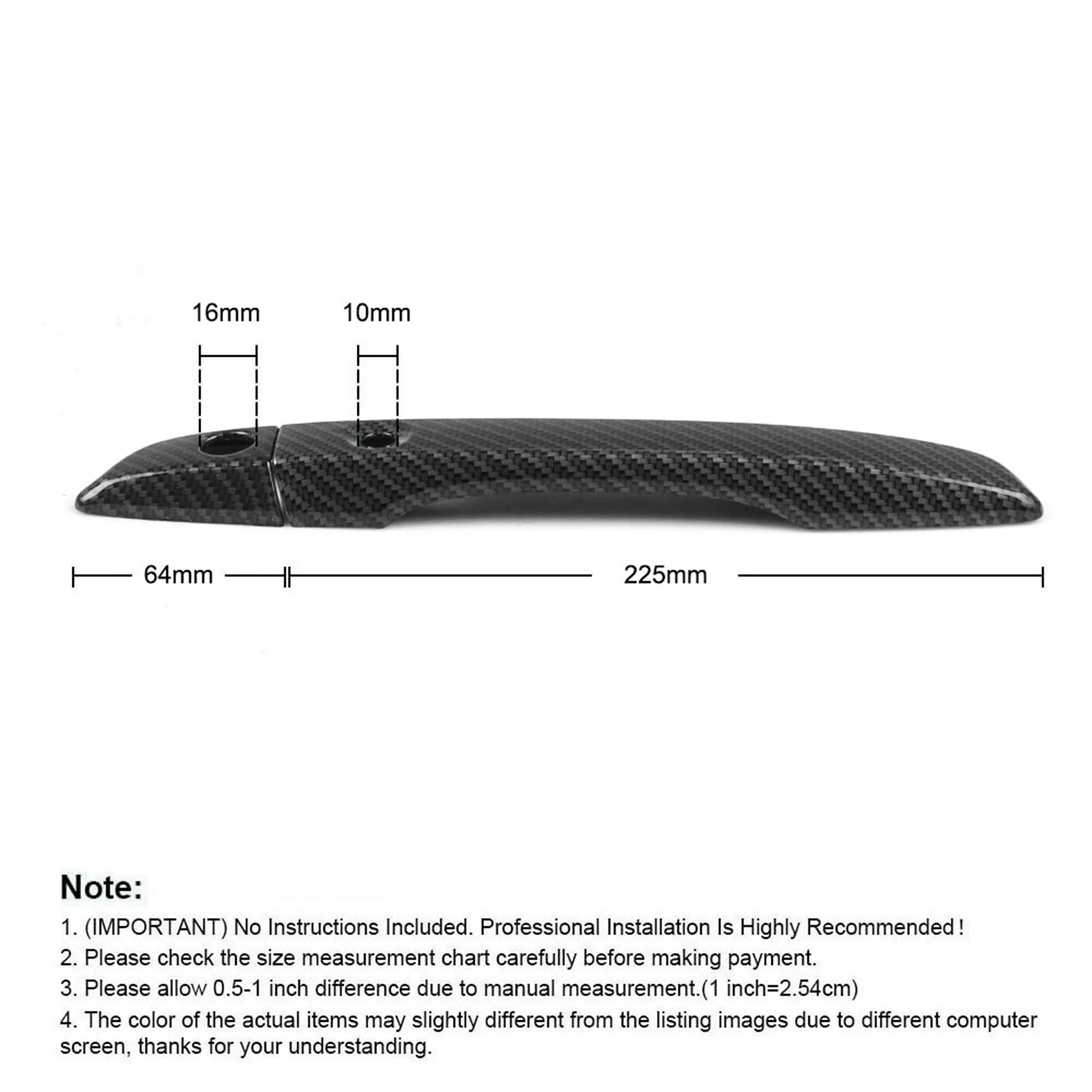 

4pcs Auto Door Handle Cover Carbon Fiber Car Door Handle Decor Strip Car Door Decoration Accessories For Honda Civic 2016-2021