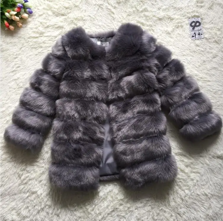 CP12 Dark grey Шуба из искусственного лисьего меха, Женское зимнее модное пальто с длинным рукавом из искусственного меха, женское плотное теплое длинное пальто, женская куртка из искусственного меха - Цвет: CP12 Dark grey