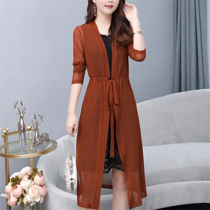 2019 корейская версия фонарь рукав весна осень длинный секционный свитер женский