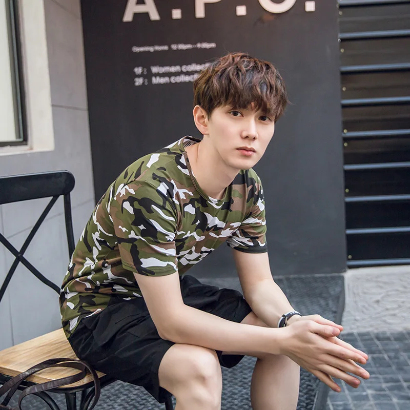 

The fashion leisure youth men's cultivate one's morality short sleeve T-shirt