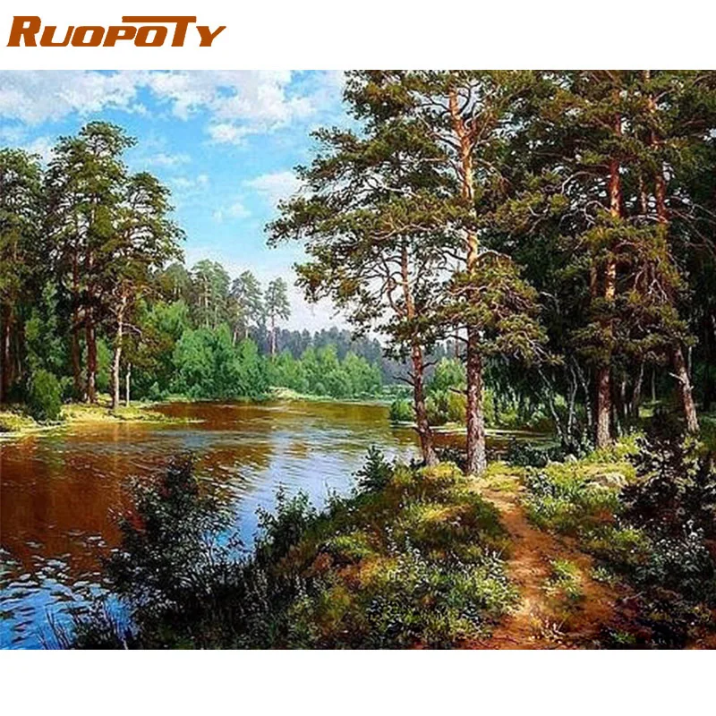 RUOPOTY рамка для телефона набор рисования акриловыми красками по номерам сделай