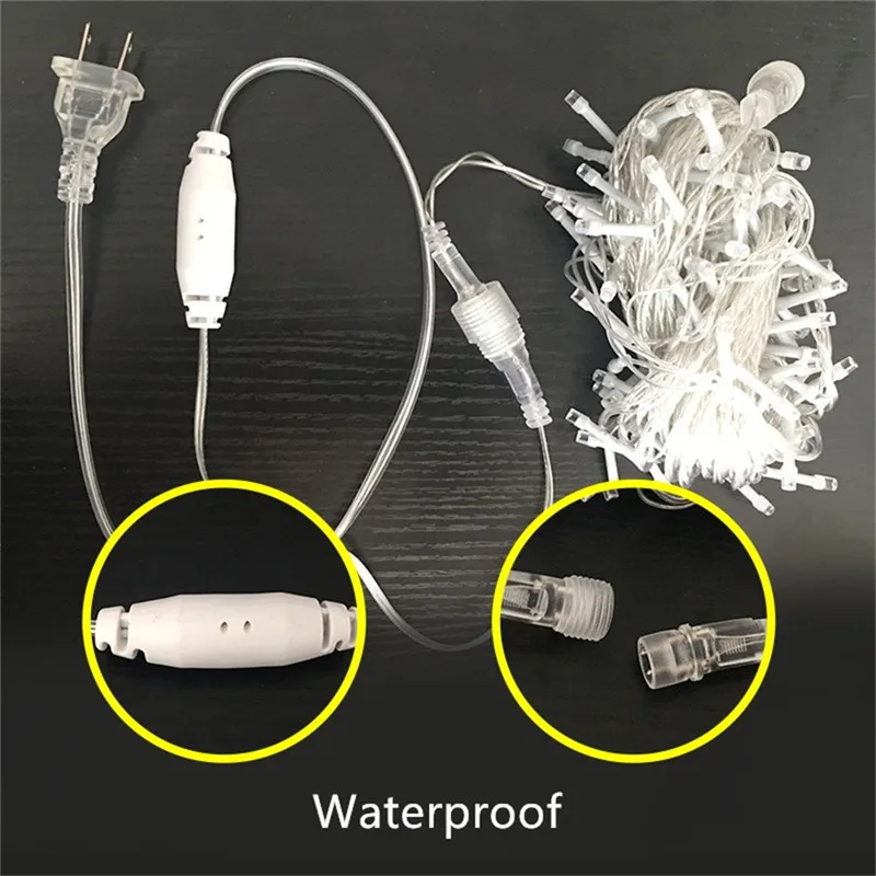 Outdoor Street Garland 8/12M Waterproof Connector Icicle Lights Decors for Yard Eaves Roof Corridor Porch Gazebo UK EU Plug in | Лампы и